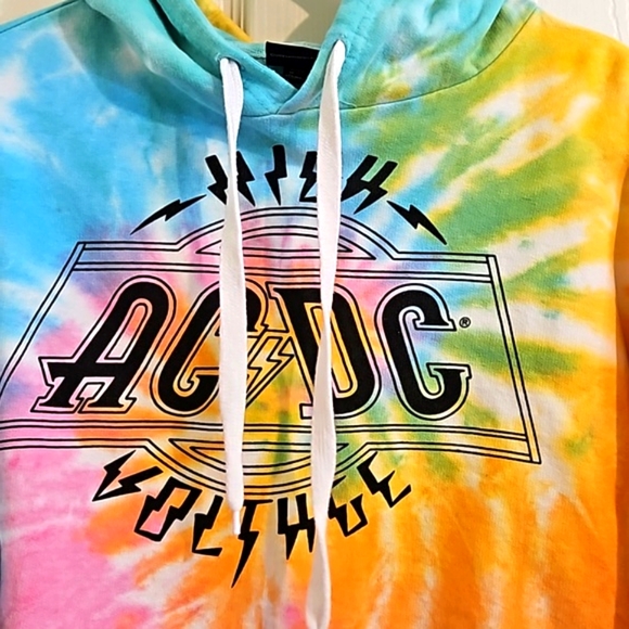 AC/DC Crop Tie Dye Hoodie - Official Merch - Picture 3 of 14